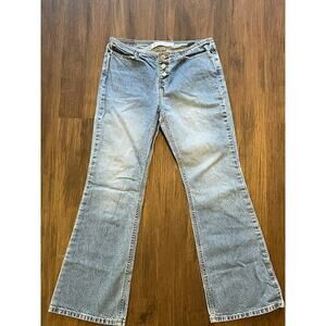 Express Women's‎ Hipster Boutton-Fly Denim Blue Jeans Size 10 (see measurements)